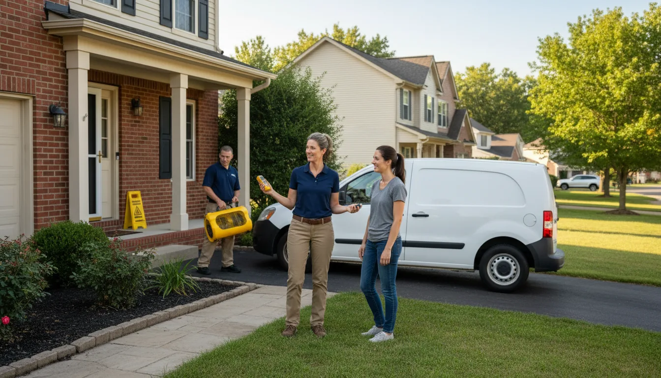 Residential water damage restoration in Ohlman, IL